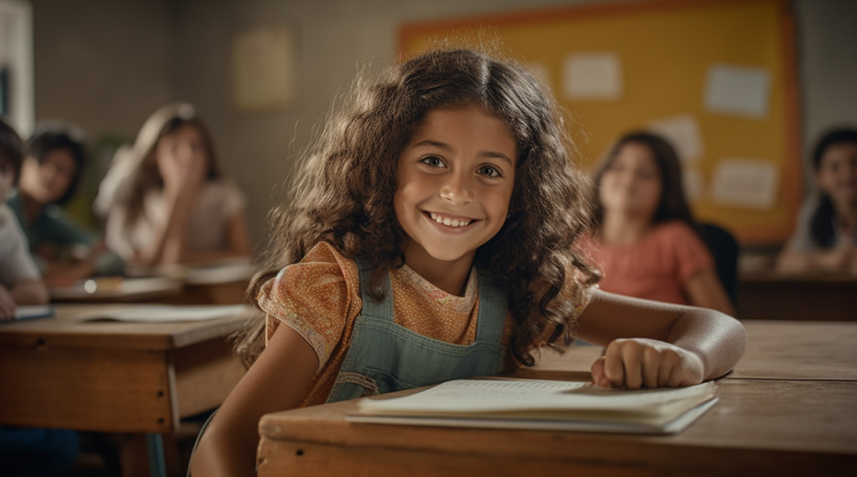 uczennica w szkole językowej